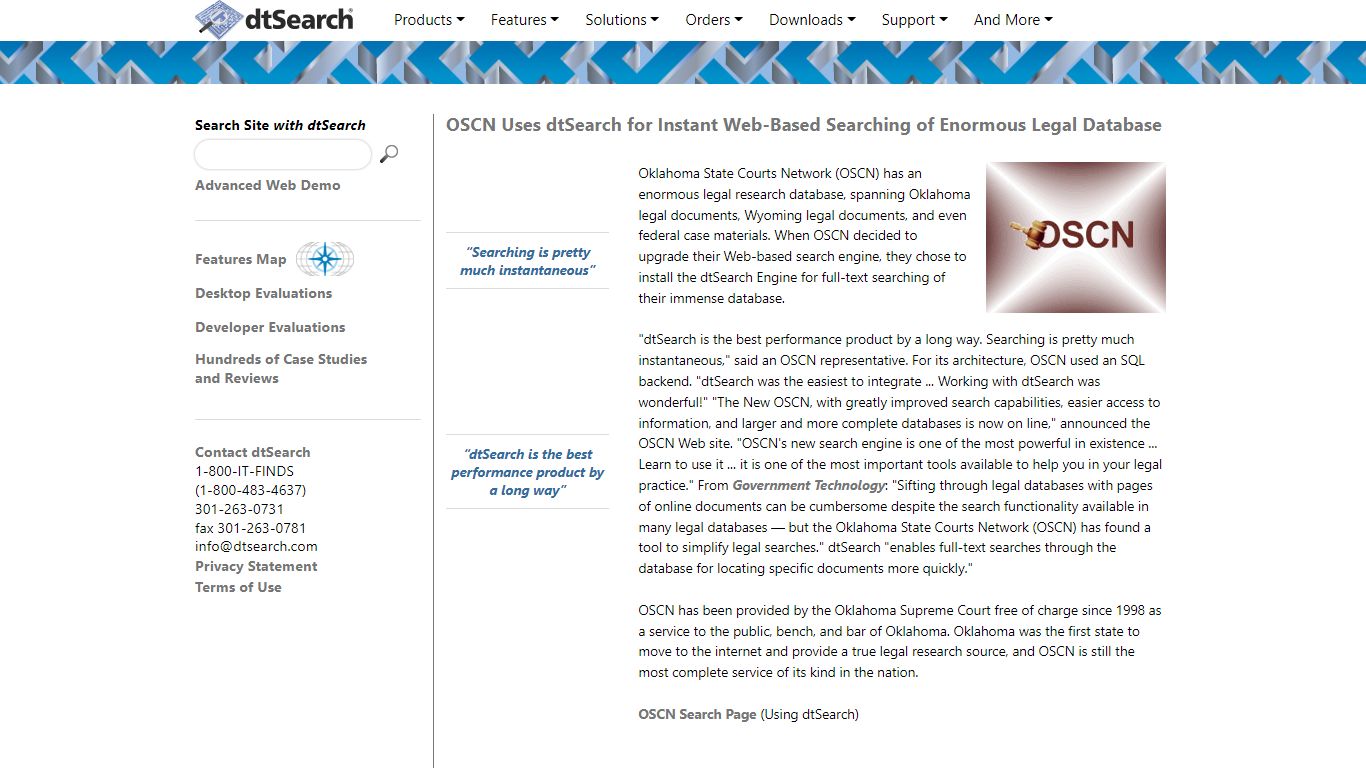 dtSearch - Case Study - OSCN