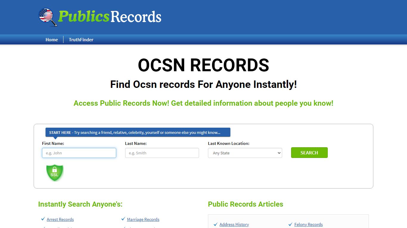 Find Ocsn records For Anyone Instantly!